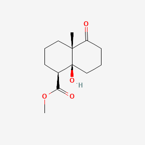 molecular formula C13H20O4 B11758520 methyl (1S,4aS,8aS)-8a-hydroxy-4a-methyl-5-oxo-decahydronaphthalene-1-carboxylate 