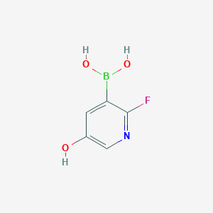 molecular formula C5H5BFNO3 B11758565 (2-Fluoro-5-hydroxypyridin-3-yl)boronic acid 