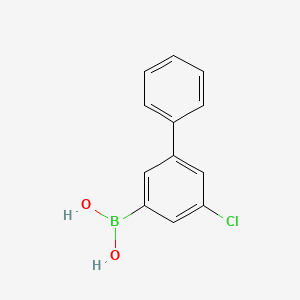 molecular formula C12H10BClO2 B11758595 5-Chlorobiphenyl-3-ylboronic acid 