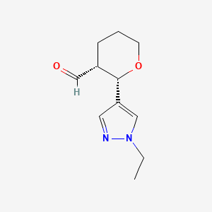 (2S,3R)-2-(1-ethyl-1H-pyrazol-4-yl)oxane-3-carbaldehyde