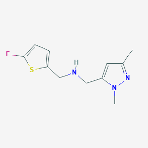 molecular formula C11H14FN3S B11758666 [(1,3-dimethyl-1H-pyrazol-5-yl)methyl][(5-fluorothiophen-2-yl)methyl]amine 