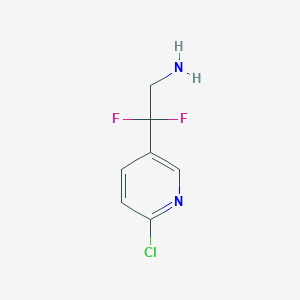 molecular formula C7H7ClF2N2 B11758684 2-(6-Chloro-pyridin-3-yl)-2,2-difluoro-ethylamine 