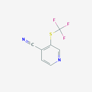 molecular formula C7H3F3N2S B11758689 3-(Trifluoromethylthio) isonicotinonitrile 