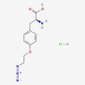 molecular formula C11H15ClN4O3 B11758702 (2S)-2-amino-3-[4-(2-azidoethoxy)phenyl]propanoic acid hydrochloride 