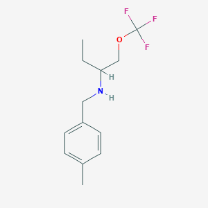 molecular formula C13H18F3NO B11758730 (4-Methyl-benzyl)-(1-trifluoromethoxymethyl-propyl)-amine 