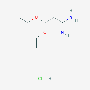 molecular formula C7H17ClN2O2 B11758853 3,3-Diethoxypropanimidamide hydrochloride 