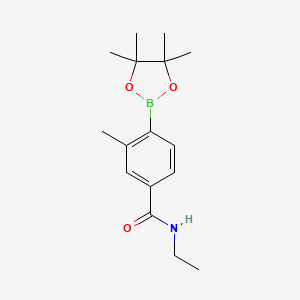 molecular formula C16H24BNO3 B11758860 N-Ethyl-3-methyl-4-(tetramethyl-1,3,2-dioxaborolan-2-yl)benzamide 