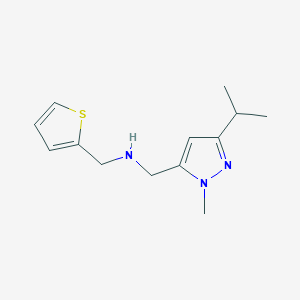 molecular formula C13H19N3S B11758902 {[1-methyl-3-(propan-2-yl)-1H-pyrazol-5-yl]methyl}[(thiophen-2-yl)methyl]amine 