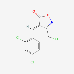 molecular formula C11H6Cl3NO2 B11758970 (4E)-3-(Chloromethyl)-4-(2,4-dichlorobenzylidene)-isoxazol-5(4H)-one 