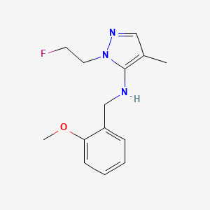 molecular formula C14H18FN3O B11759026 1-(2-fluoroethyl)-N-(2-methoxybenzyl)-4-methyl-1H-pyrazol-5-amine CAS No. 1856068-70-6