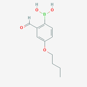 molecular formula C11H15BO4 B11759100 (4-Butoxy-2-formylphenyl)boronic acid CAS No. 1191063-61-2