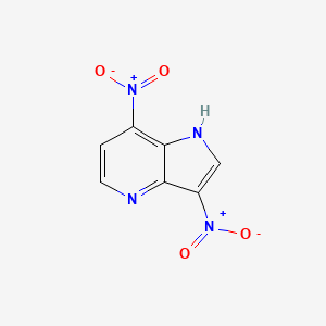 molecular formula C7H4N4O4 B11759148 3,7-dinitro-1H-pyrrolo[3,2-b]pyridine 