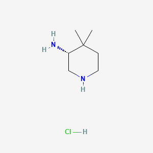 molecular formula C7H17ClN2 B11759154 (3R)-4,4-dimethylpiperidin-3-amine hydrochloride 