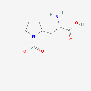 molecular formula C12H22N2O4 B11759157 2-Amino-3-{1-[(tert-butoxy)carbonyl]pyrrolidin-2-yl}propanoic acid 