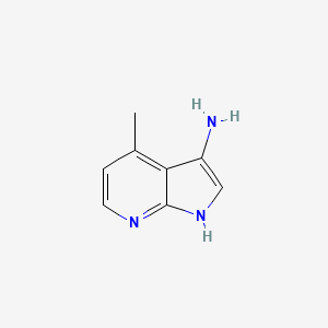 molecular formula C8H9N3 B11759175 4-methyl-1H-pyrrolo[2,3-b]pyridin-3-amine 