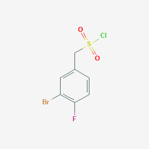 molecular formula C7H5BrClFO2S B11759198 (3-Bromo-4-fluorophenyl)methanesulfonyl chloride 