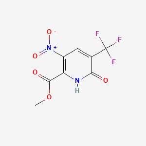 molecular formula C8H5F3N2O5 B11759220 Methyl 6-hydroxy-3-nitro-5-(trifluoromethyl)pyridine-2-carboxylate 