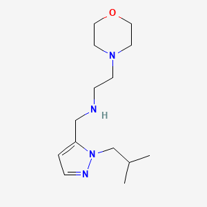 molecular formula C14H26N4O B11759255 {[1-(2-methylpropyl)-1H-pyrazol-5-yl]methyl}[2-(morpholin-4-yl)ethyl]amine 