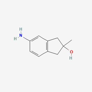 molecular formula C10H13NO B11759260 5-amino-2-methyl-2,3-dihydro-1H-inden-2-ol 