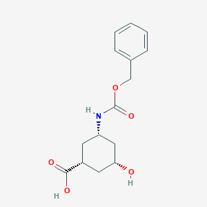 molecular formula C15H19NO5 B11759277 (1R,3S,5R)-3-{[(benzyloxy)carbonyl]amino}-5-hydroxycyclohexane-1-carboxylic acid 