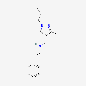 molecular formula C16H23N3 B11759356 [(3-methyl-1-propyl-1H-pyrazol-4-yl)methyl](2-phenylethyl)amine 