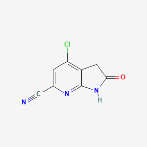 4-chloro-2-oxo-1H,2H,3H-pyrrolo[2,3-b]pyridine-6-carbonitrile