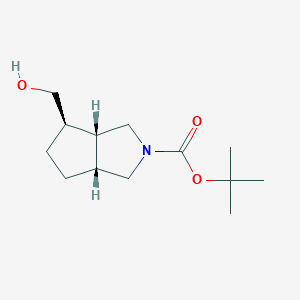 molecular formula C13H23NO3 B11759371 (3aR,4R,6aR)-tert-butyl 4-(hydroxymethyl)hexahydrocyclopenta[c]pyrrole-2(1H)-carboxylate 