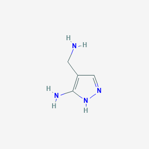 molecular formula C4H8N4 B11759379 3-Amino-1H-pyrazole-4-methanamine 