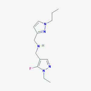 molecular formula C13H20FN5 B11759385 [(1-ethyl-5-fluoro-1H-pyrazol-4-yl)methyl][(1-propyl-1H-pyrazol-3-yl)methyl]amine 