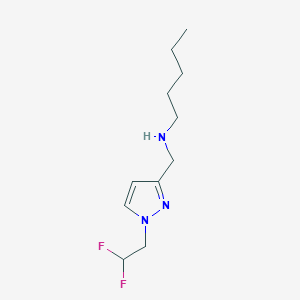 molecular formula C11H19F2N3 B11759387 {[1-(2,2-difluoroethyl)-1H-pyrazol-3-yl]methyl}(pentyl)amine 