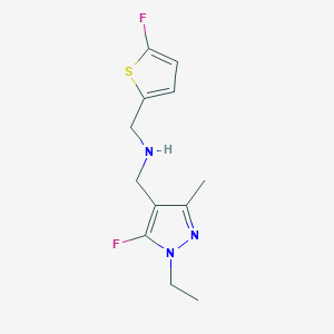 molecular formula C12H15F2N3S B11759399 [(1-ethyl-5-fluoro-3-methyl-1H-pyrazol-4-yl)methyl][(5-fluorothiophen-2-yl)methyl]amine 