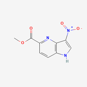 molecular formula C9H7N3O4 B11759436 methyl 3-nitro-1H-pyrrolo[3,2-b]pyridine-5-carboxylate 