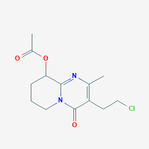 molecular formula C13H17ClN2O3 B11759453 9-(Acetyloxy)-3-(2-chloroethyl)-6,7,8,9-tetrahydro-2-methyl-4H-pyrido[1,2-a]pyrimidin-4-one 