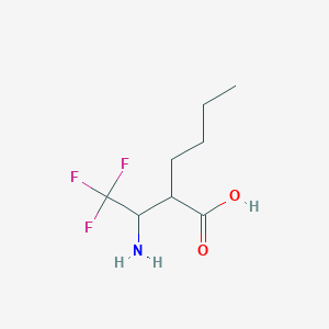 molecular formula C8H14F3NO2 B11759458 2-(1-Amino-2,2,2-trifluoroethyl)hexanoic acid 