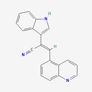 (2Z)-2-(1H-indol-3-yl)-3-(quinolin-5-yl)prop-2-enenitrile