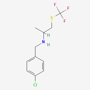 molecular formula C11H13ClF3NS B11759570 (4-Chloro-benzyl)-(1-methyl-2-trifluoromethylsulfanyl-ethyl)-amine 