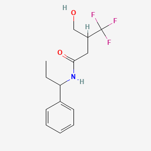 4,4,4-Trifluoro-3-(hydroxymethyl)-N-(1-phenylpropyl)butanamide