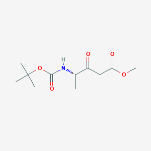 molecular formula C11H19NO5 B11759634 methyl (4S)-4-{[(tert-butoxy)carbonyl]amino}-3-oxopentanoate 