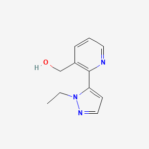 molecular formula C11H13N3O B11759651 [2-(1-ethyl-1H-pyrazol-5-yl)pyridin-3-yl]methanol 