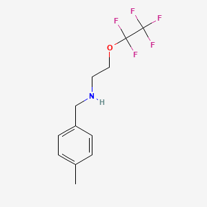 molecular formula C12H14F5NO B11759663 (4-Methyl-benzyl)-(2-pentafluoroethyloxyethyl)-amine 