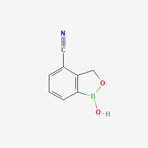 molecular formula C8H6BNO2 B11759668 1-Hydroxy-1,3-dihydro-2,1-benzoxaborole-4-carbonitrile 