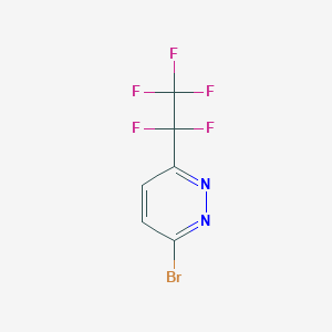 molecular formula C6H2BrF5N2 B11759672 3-Bromo-6-(perfluoroethyl)pyridazine 