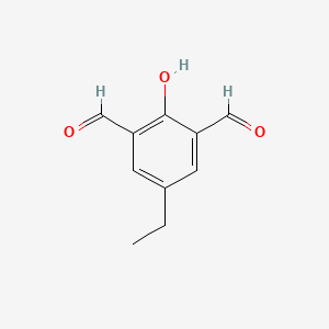 molecular formula C10H10O3 B11759678 5-Ethyl-2-hydroxybenzene-1,3-dicarbaldehyde 