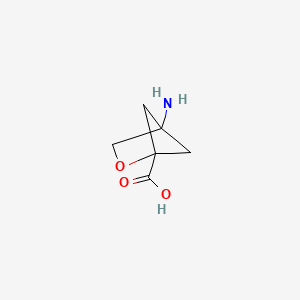 molecular formula C6H9NO3 B11759689 4-Amino-2-oxabicyclo[2.1.1]hexane-1-carboxylic acid 