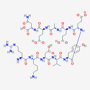 molecular formula C52H81N15O21 B11759740 (4S)-4-[(2S)-2-[(2S)-2-[(2S)-2-[(2S)-2-[(2S)-2-[(2S)-2-[(2S)-6-amino-2-[(2S)-2-amino-5-carbamimidamidopentanamido]hexanamido]-3-carboxypropanamido]-3-methylbutanamido]-3-(4-hydroxyphenyl)propanamido]-4-carboxybutanamido]-4-carboxybutanamido]propanamido]-4-{[(1S)-2-carbamoyl-1-carboxyethyl]carbamoyl}butanoic acid 