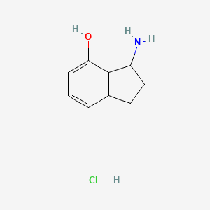 molecular formula C9H12ClNO B11759777 3-Amino-2,3-dihydro-1H-inden-4-ol hydrochloride CAS No. 93747-89-8