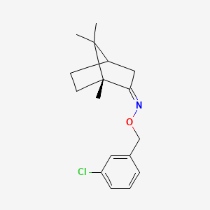 molecular formula C17H22ClNO B11759829 (1R,2E)-N-[(3-chlorophenyl)methoxy]-1,7,7-trimethylbicyclo[2.2.1]heptan-2-imine 