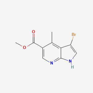 molecular formula C10H9BrN2O2 B11759926 methyl 3-bromo-4-methyl-1H-pyrrolo[2,3-b]pyridine-5-carboxylate 