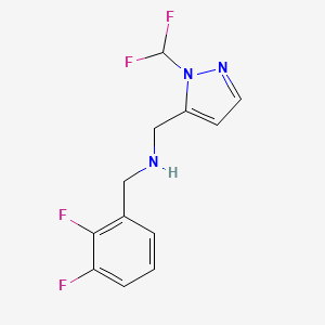 molecular formula C12H11F4N3 B11760007 {[1-(difluoromethyl)-1H-pyrazol-5-yl]methyl}[(2,3-difluorophenyl)methyl]amine 