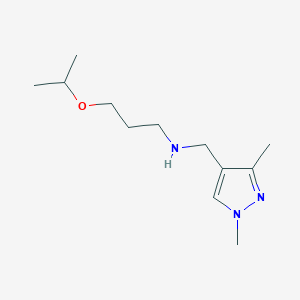 molecular formula C12H23N3O B11760013 [(1,3-dimethyl-1H-pyrazol-4-yl)methyl][3-(propan-2-yloxy)propyl]amine 